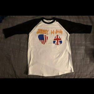 Def Leppard + Journey 2018 Concert Tour Tshirt Mens sz XL 3/4 Sleeves NEW